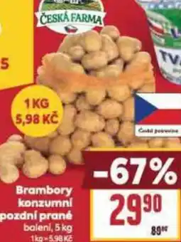Billa Brambory konzumní pozdní prané nabídka