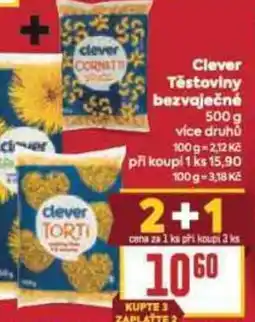 Billa Clever Těstoviny bezvaječné nabídka