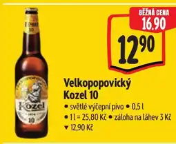 Albert Velkopopovický Kozel 10 nabídka
