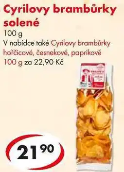 CBA Cyrilovy brambůrky solené 100 g nabídka