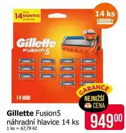 Teta Gillette Fusion5 náhradní hlavice 14 ks nabídka