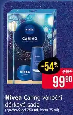 Teta Nivea Caring vánoční dárková sada (sprchový gel 250 ml, krém 75 ml) nabídka