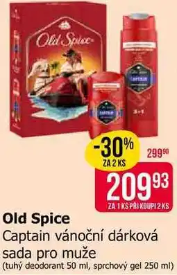 Teta Old Spice Captain vánoční dárková sada pro muže (tuhý deodorant 50 ml, sprchový gel 250 ml) nabídka
