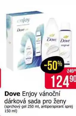 Teta Dove Enjoy vánoční dárková sada pro ženy (sprchový gel 250 ml, antiperspirant sprej 150 ml) nabídka