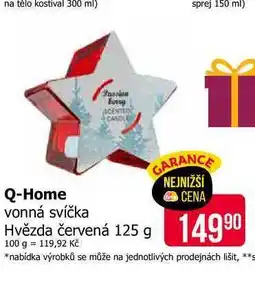 Teta Q-Home vonná svíčka Hvězda červená 125 g nabídka