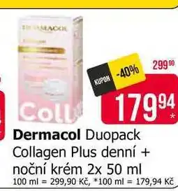 Teta Dermacol Duopack Collagen Plus denní + noční krém 2x 50 ml nabídka