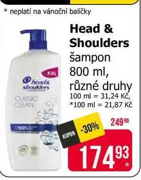 Teta Head & Shoulders šampon 800 ml, různé druhy nabídka