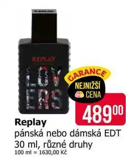 Teta Replay pánská nebo dámská EDT 30 ml, různé druhy nabídka