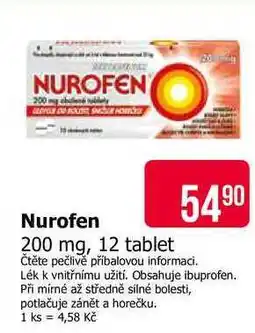 Teta Nurofen 200 mg, 12 tablet nabídka