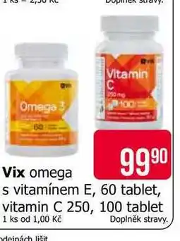 Teta Vix omega s vitamínem E, 60 tablet, vitamin C 250, 100 tablet nabídka