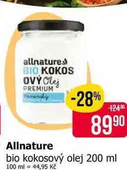 Teta Allnature bio kokosový olej 200 ml nabídka