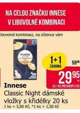 Teta Innese Classic Night dámské vložky s křidélky 20 ks nabídka