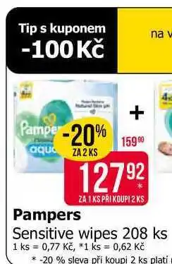 Teta Pampers Sensitive wipes 208 ks nabídka