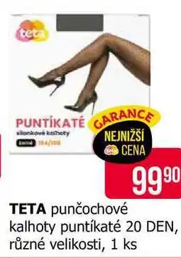 Teta TETA punčochové kalhoty puntíkaté 20 DEN, různé velikosti, 1 ks nabídka