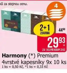 Teta Harmony Premium 4vrstvé kapesníky 9x 10 ks nabídka