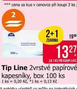 Teta Tip Line 2vrstvé papírové kapesníky, box 100 ks nabídka
