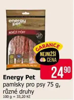 Teta energy pet pamlsky pro psy 75 g, různé druhy nabídka