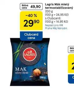 Tesco Lagris Mák mletý termostabilizovaný, 200 g nabídka