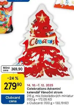Tesco Celebrations Adventní kalendář Vánoční strom, 215 g, mix čokoládových miniatur nabídka