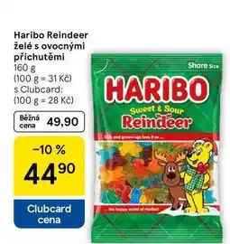 Tesco Haribo Reindeer želé s ovocnými příchutěmi, 160 g nabídka