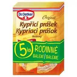 Tesco Dr. Oetker Originál kypřicí prášek do pečiva 5 x 12g nabídka