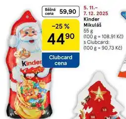 Tesco Kinder Mikuláš, 55 g nabídka