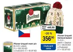 Tesco Pilsner Urquell Dárkové balení, 7x 0.5 l, plech + čepice nabídka