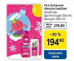 Tesco Fa a Schauma Vánoční balíček obsahuje: Sprchový gel 250 ml, Šampon 250 ml nabídka