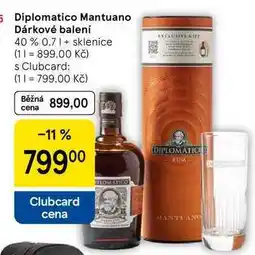 Tesco Diplomatico Mantuano Dárkové balení 40 %, 0.7 l + sklenice nabídka