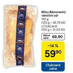 Tesco Milsy Bánovecký vánoční sýr, 190 g nabídka