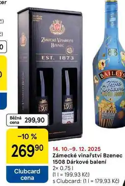 Tesco Zámecké vinařství Bzenec 1508 Dárkové balení, 2x 0,75 l nabídka