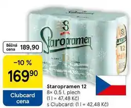 Tesco Staropramen 12, 8x 0.5 l, plech nabídka