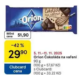Tesco Orion Čokoláda na vaření, 90 g nabídka