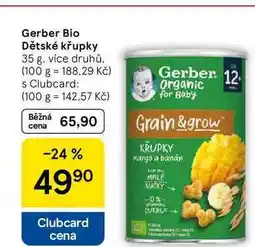 Tesco Gerber Bio Dětské křupky, 35 g, více druhů nabídka