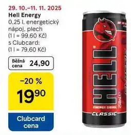 Tesco Hell Energy, 0.25 l nabídka