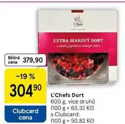 Tesco L'Chefs Dort, 600 g, více druhů nabídka