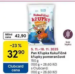 Tesco Pan Křupka Kukuřičné křupky pomerančové, 150 g nabídka