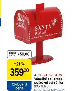 Tesco Vánoční dekorace poštovní schránka, 20 × 9.5 cm nabídka