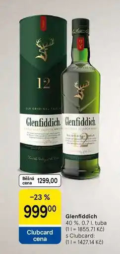Tesco Glenfiddich 12 Years Old whisky, tuba, 700ml nabídka