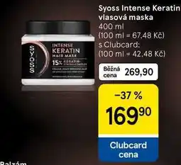 Tesco Syoss Intense Keratin vlasová maska, 400 ml nabídka