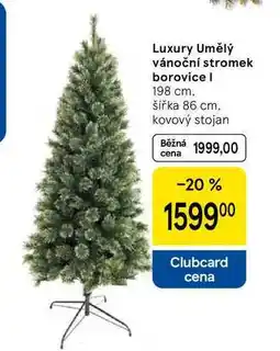 Tesco Luxury Umělý vánoční stromek borovice, 198 cm. šířka 86 cm. kovový stojan nabídka