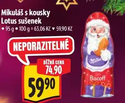 Albert Mikuláš s kousky Lotus sušenek nabídka