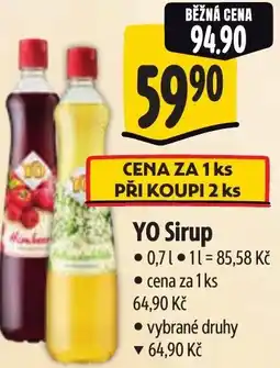 Albert YO Sirup nabídka