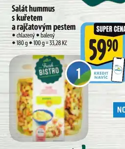 Albert Salát hummus s kuřetem a rajčatovým pestem nabídka