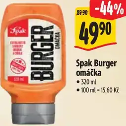 Albert Spak Burger omáčka nabídka