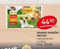 Flop FRISKIES KAPSIČKY PRO PSY vybrané druhy 4 x 85 g nabídka