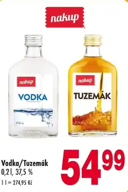 Qanto Vodka/Tuzemák 37,5 % nabídka