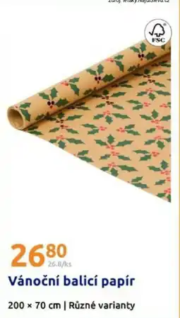 Action Vánoční balicí papír nabídka