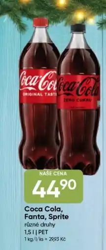 Hruška Coca Cola, Fanta, Sprite nabídka