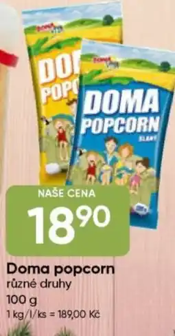 Hruška Doma popcorn nabídka